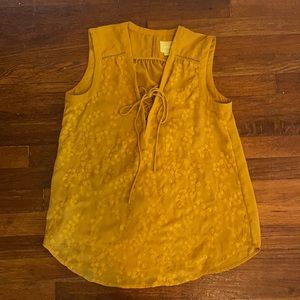 Anthropologie Mustard yellow sleeveless top